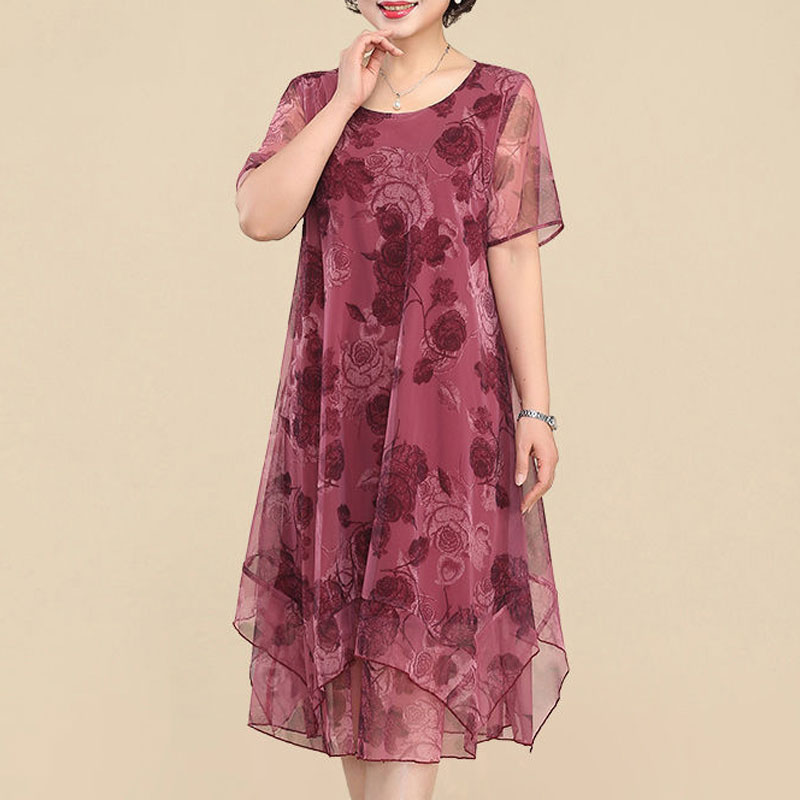Summer Clothing For 70 Year Old Woman - NOWE Sukienki z krótkim rękawem i