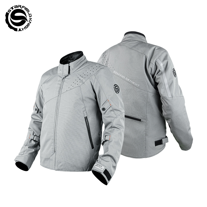 Summer Knights Clothing - Kurtka motocyklowa męska SFK Grey, oddychająca,