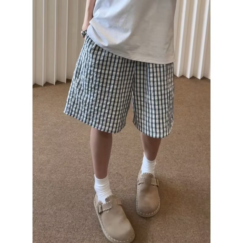 Summer Clothing Outlet - Luźne, bawełniane szorty w paski, unisex,