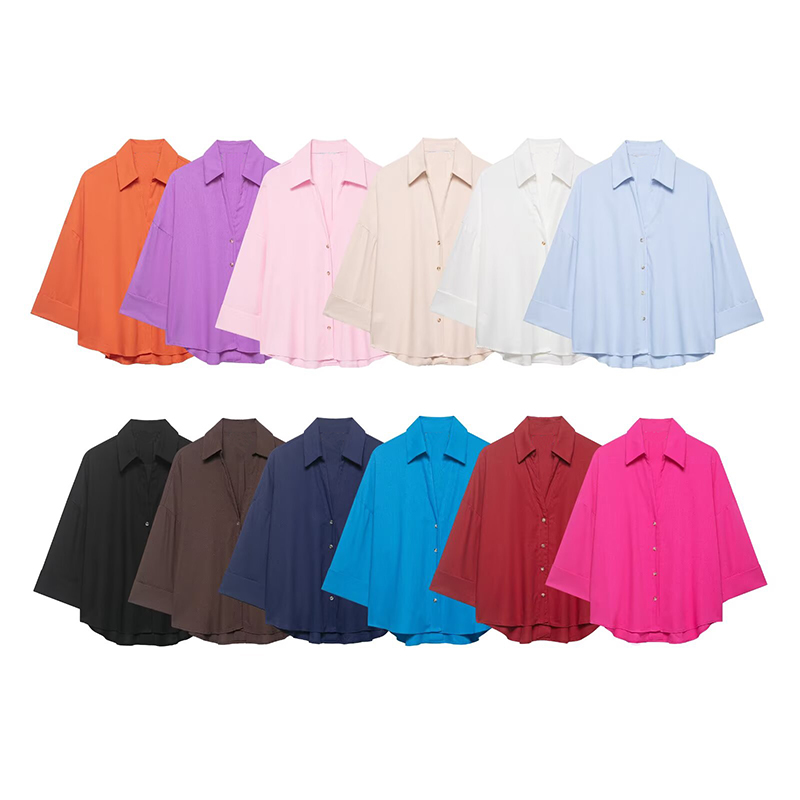 Tie Front Shirt - Damskie koszule, luźne, codzienne koszule na