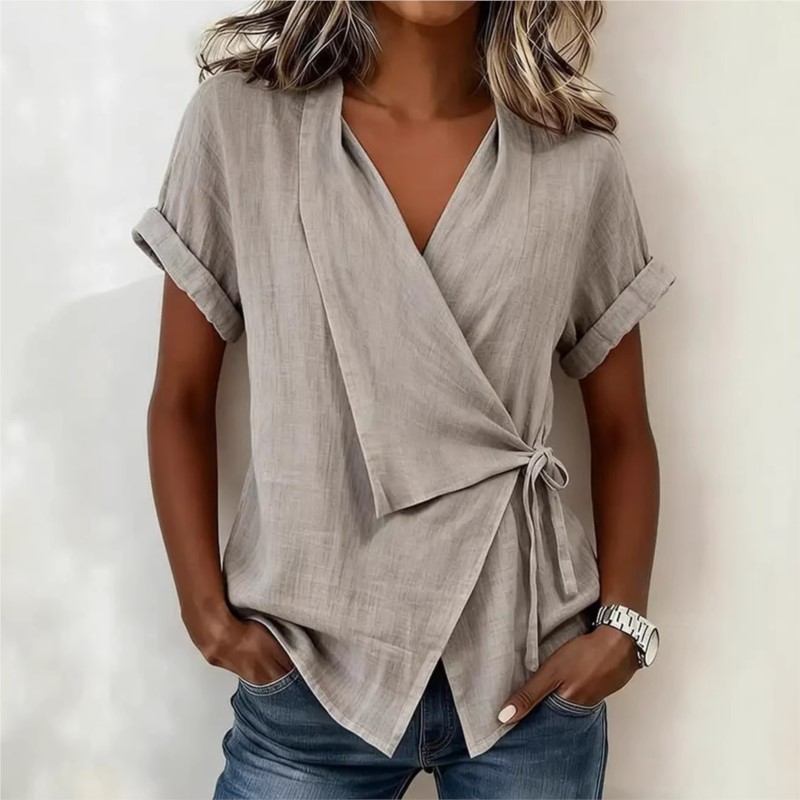 Tie Front Shirt - Nowe damskie bluzki na wiosnę i