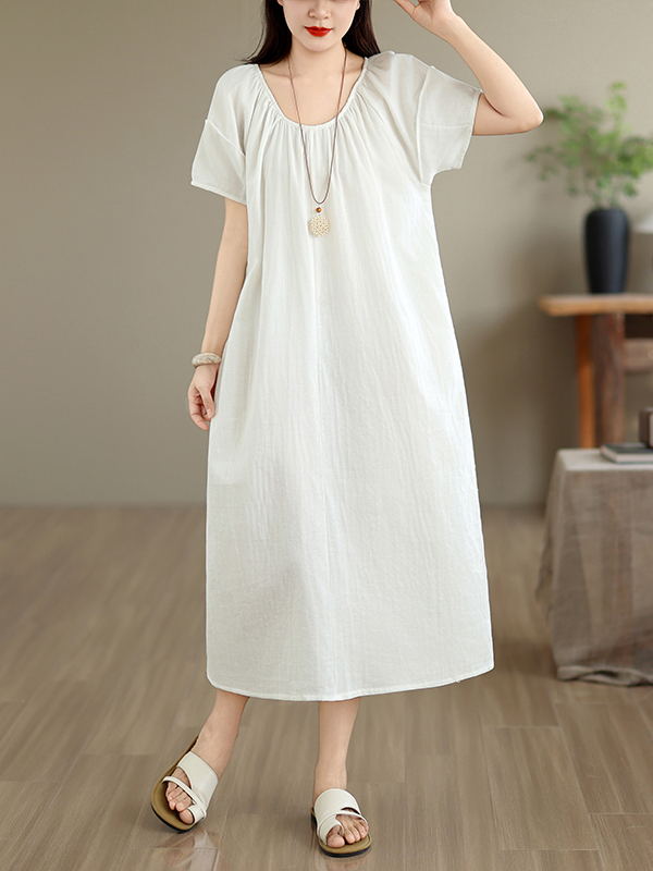 Summer Clothing Outlet - Letnia Nowa Sukienka Bawełniana Casualowa Luźna