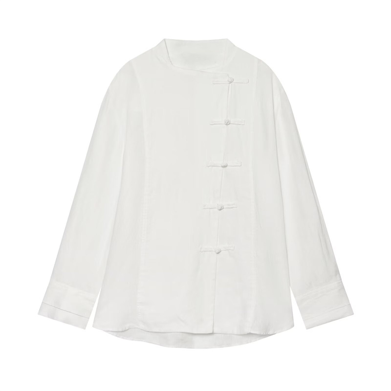 Tie Front Shirt - Damska koszula 2026 lato nowa biała
