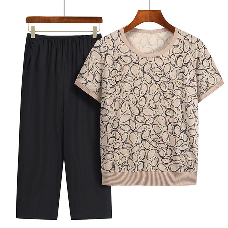 Summer Clothing For 70 Year Old Woman - W stylu Casual, letnia babci dwuczęściowy