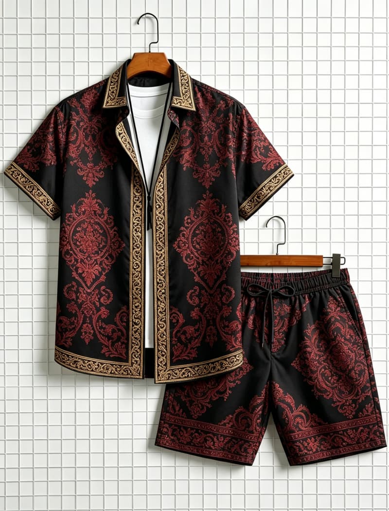 Summer Clothing Trend - Męski zestaw: koszula z krótkim rękawem