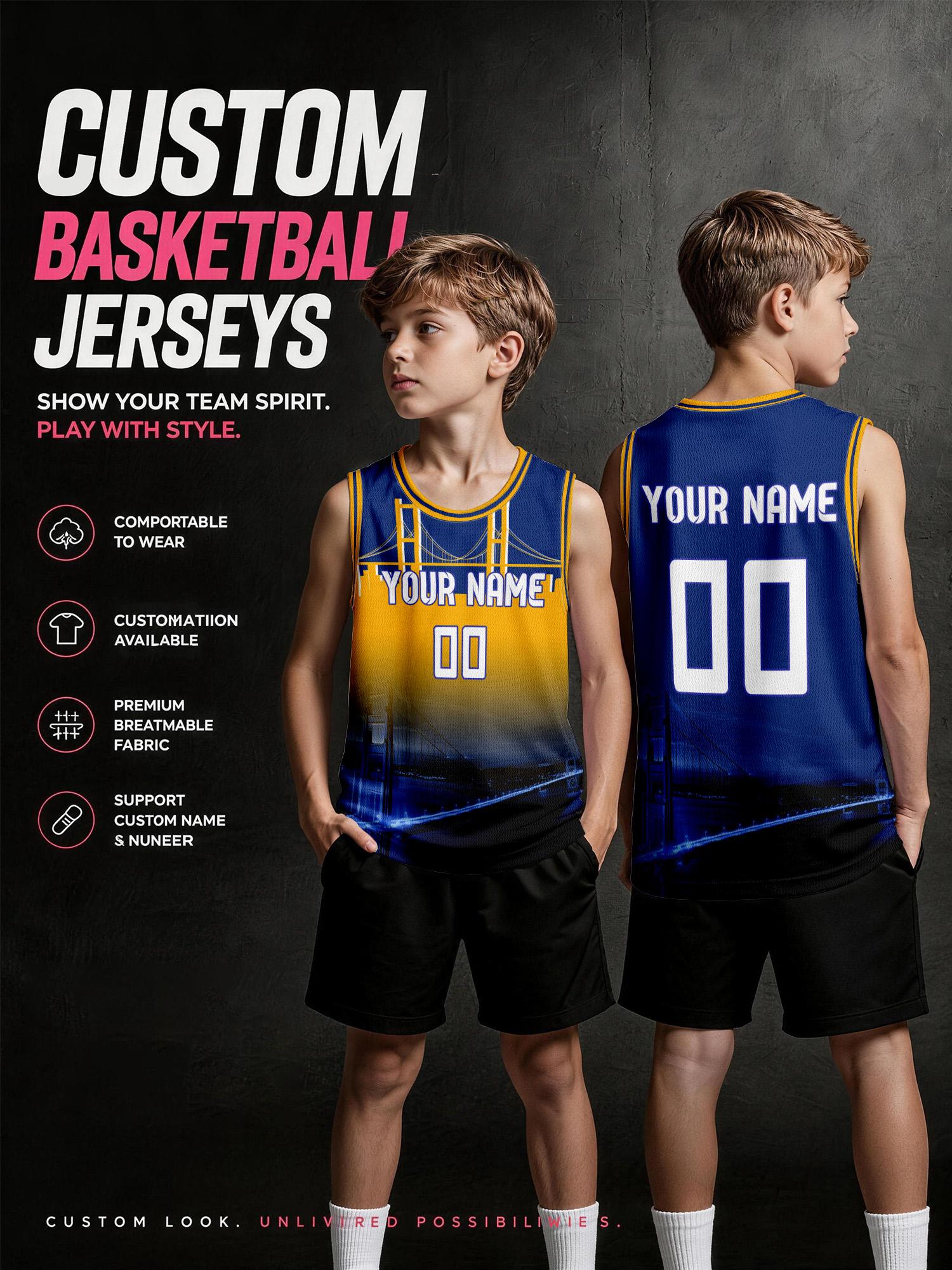 Tank Top Breathable - Dziecięcy zestaw koszykarski z gradientem, możliwość