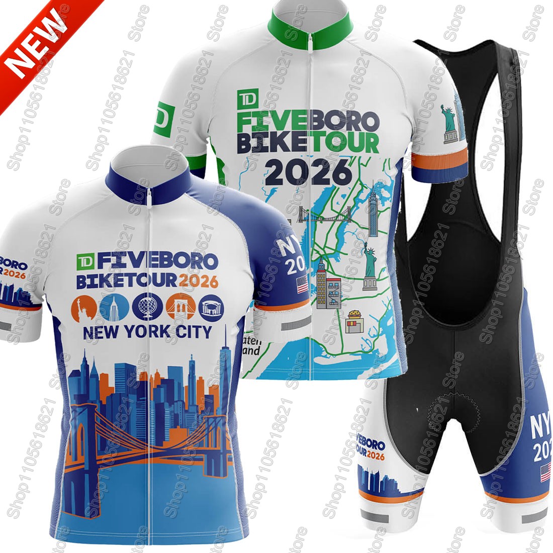 Summer Clothing Nyc - Zestaw kolarski NYC-Cycling-Tour 2026, koszulka i
