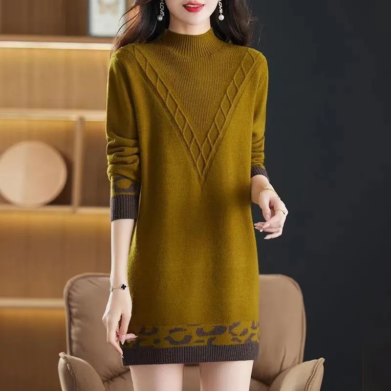 Summer Clothing Yarn - Sweter damski półgolf ciepły długi rękaw