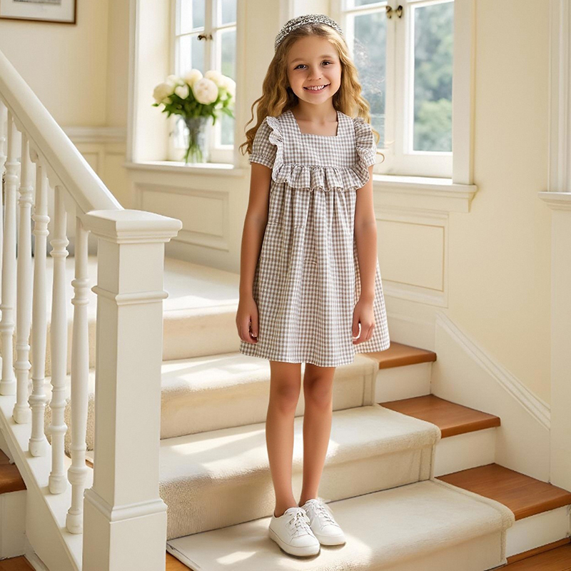 Summer Clothing Baby Girl - Letnie dziewczynek sukienki w paski Plaid