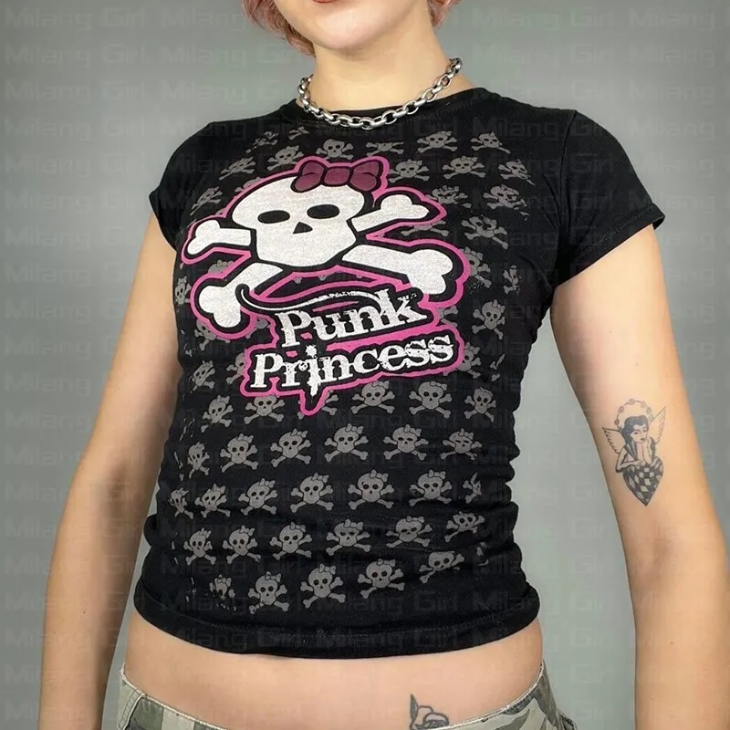 Summer Clothing Trend - Streetwear estetyczne ubrania Y2k Gothic Emo