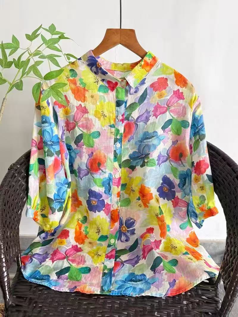 Summer Clothing In Japan - Koszula damska z czystej ramii z