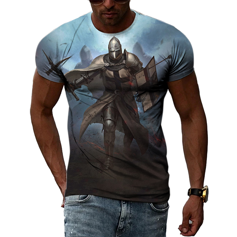 Summer Knights Clothing - Nowy męski przystojny rycerz z nadrukiem
