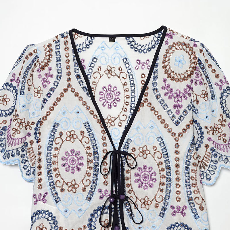 Nlzgmsj 2026 Letnia Damska Blu – Tie Front Shirt recenzja i cena