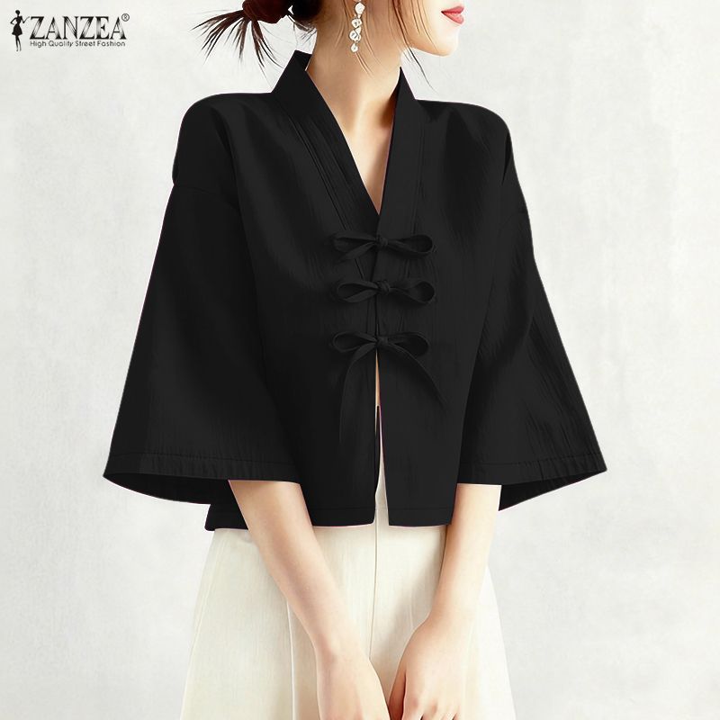 Damskie koszule vintage z deko – Tie Front Shirt recenzja i cena