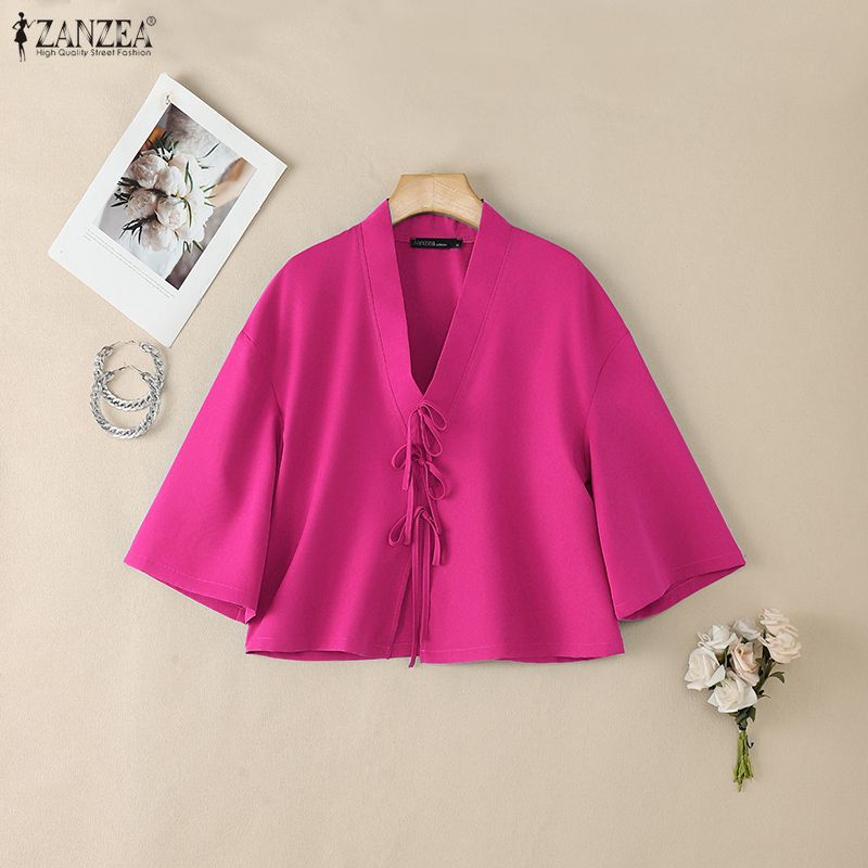 Damskie koszule vintage z deko – Tie Front Shirt recenzja i cena