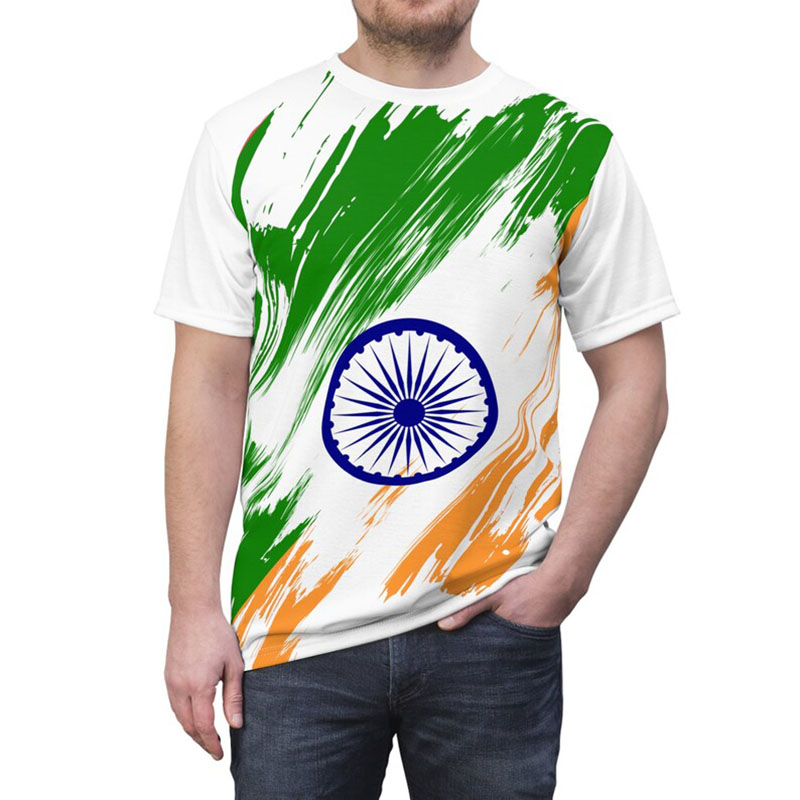 India Flag Print T-shirt Men's – Summer Clothing India recenzja i cena