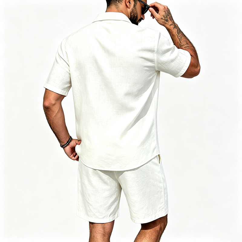 Męski lniany dwuczęściowy zest – Summer Clothing Trend recenzja i cena
