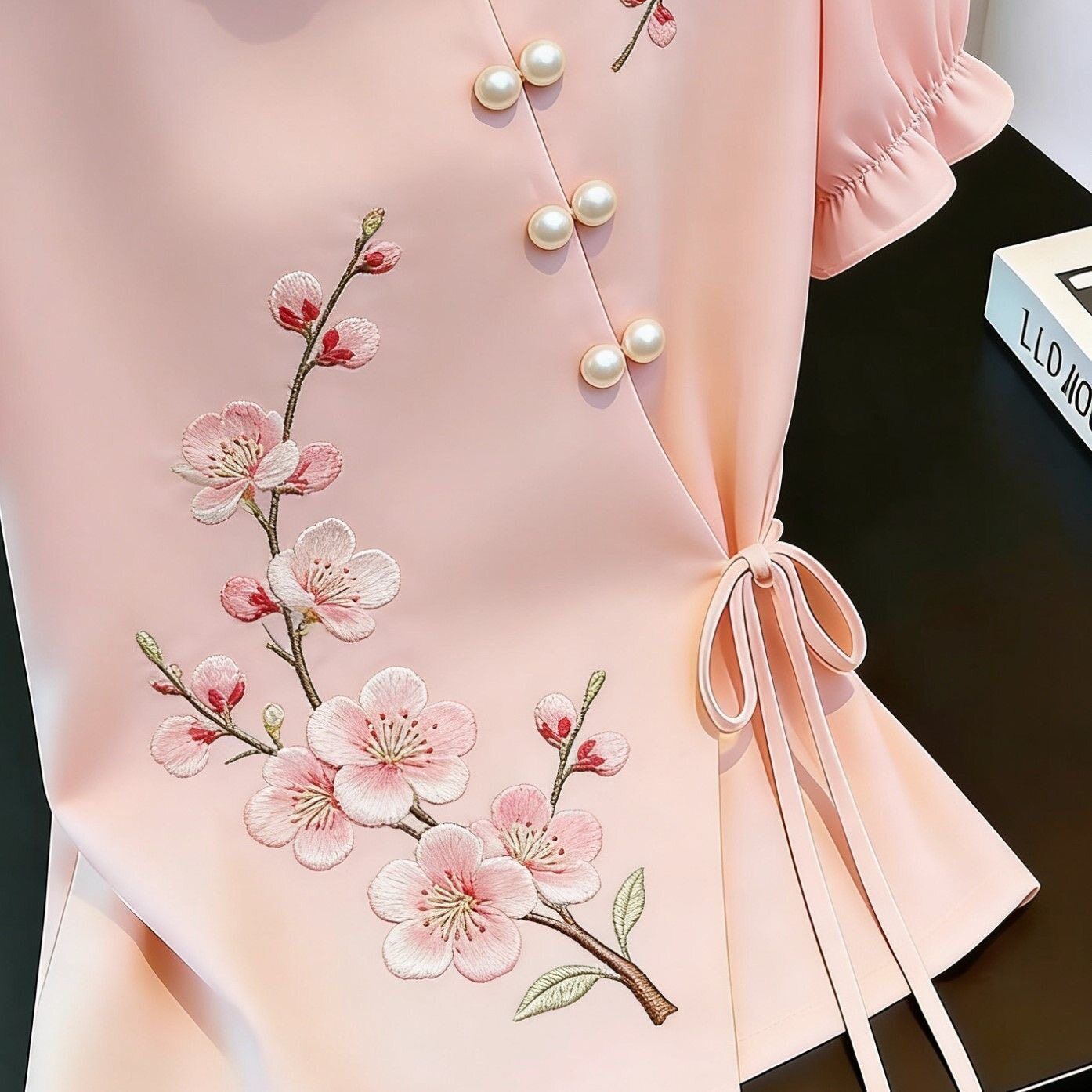 Koszula w stylu chińskim z haf – Tie Front Shirt recenzja i cena