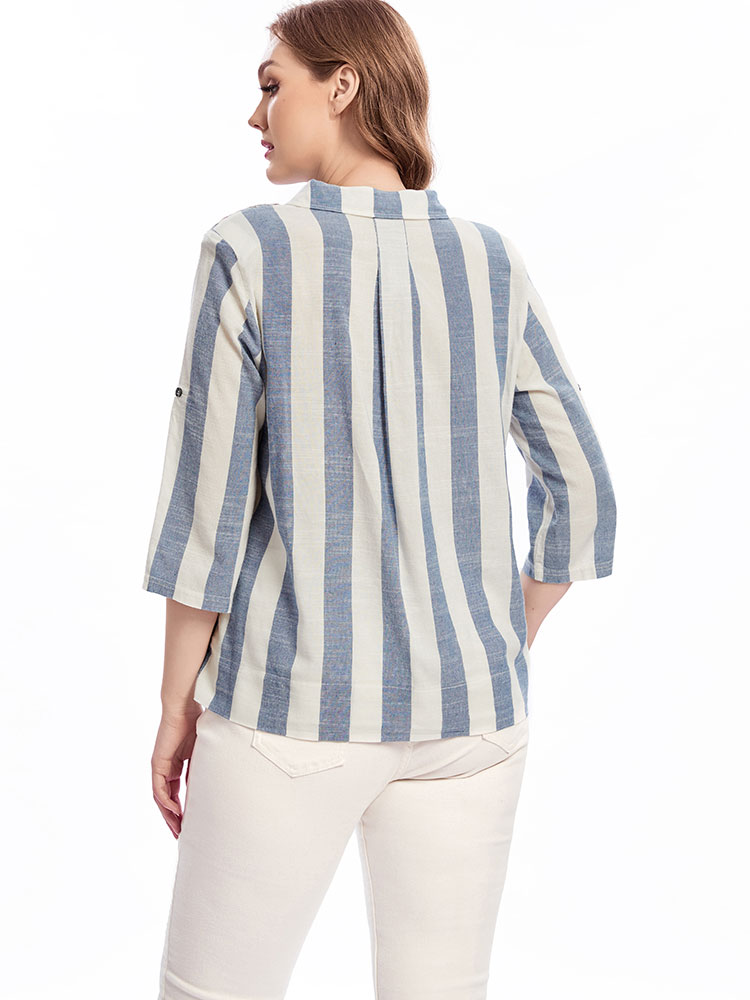 Damska tkana koszula z klapami – Summer Clothing For 70 Year Old Woman recenzja i cena