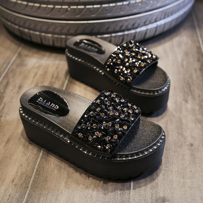 Sandały czarne kapcie damskie  – Flip Flop Jeweled recenzja i cena