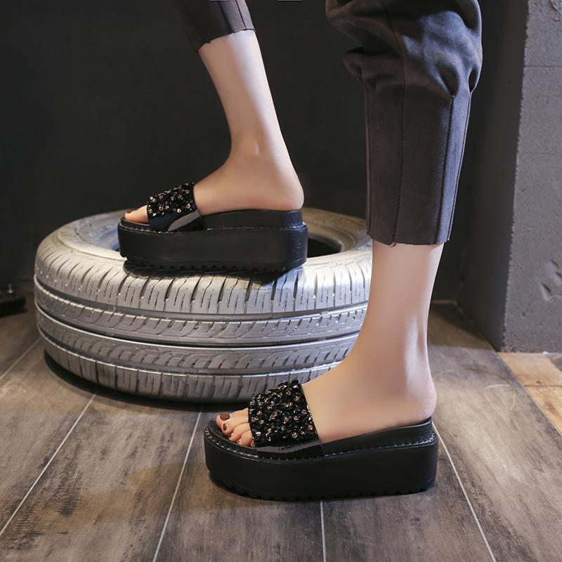 Sandały czarne kapcie damskie  – Flip Flop Jeweled recenzja i cena