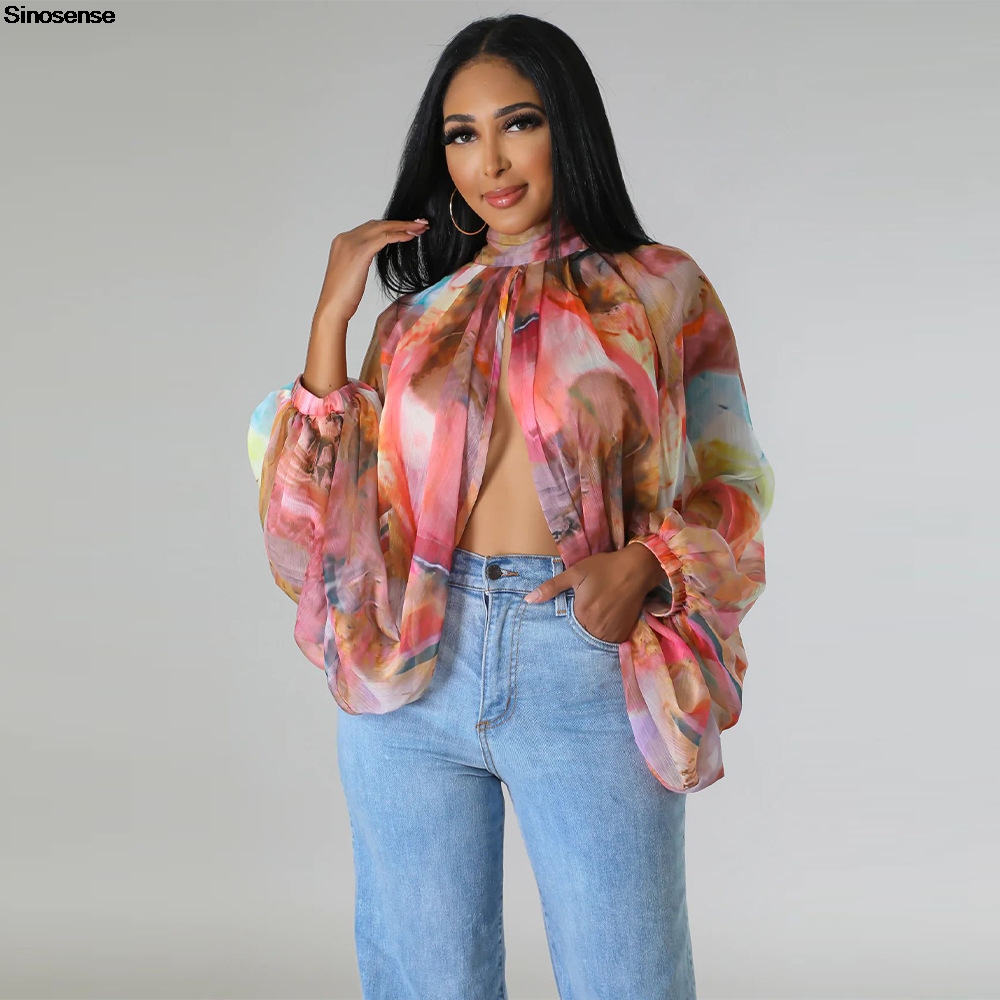 Szyfonowe bluzki damskie Sexy  – Tie Front Shirt recenzja i cena