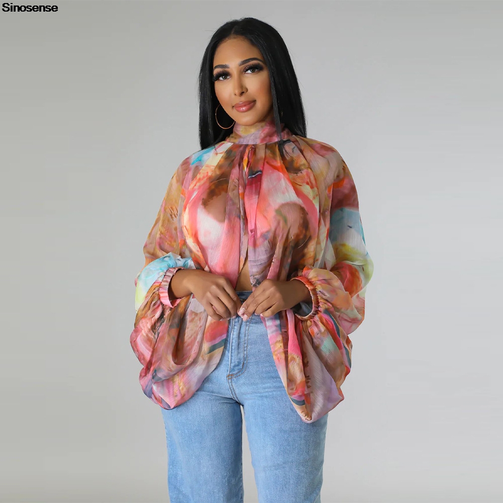 Szyfonowe bluzki damskie Sexy  – Tie Front Shirt recenzja i cena