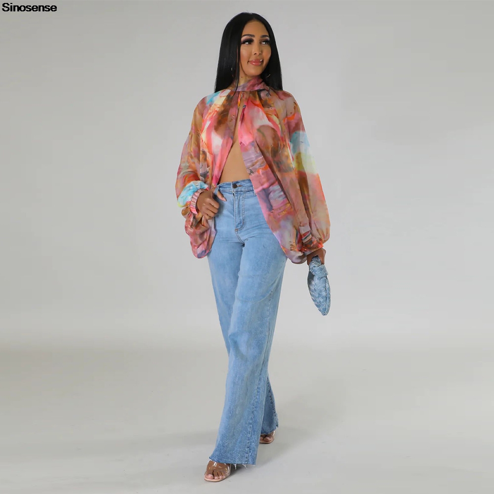 Szyfonowe bluzki damskie Sexy  – Tie Front Shirt recenzja i cena