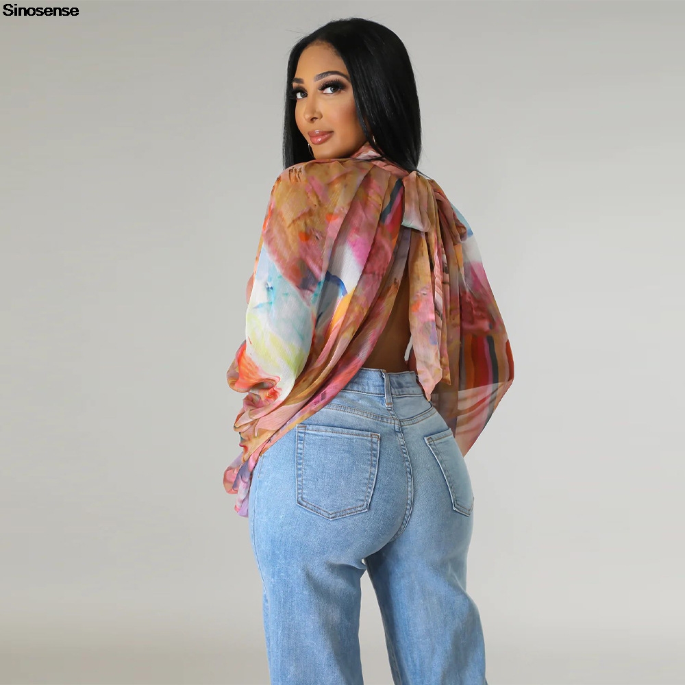 Szyfonowe bluzki damskie Sexy  – Tie Front Shirt recenzja i cena