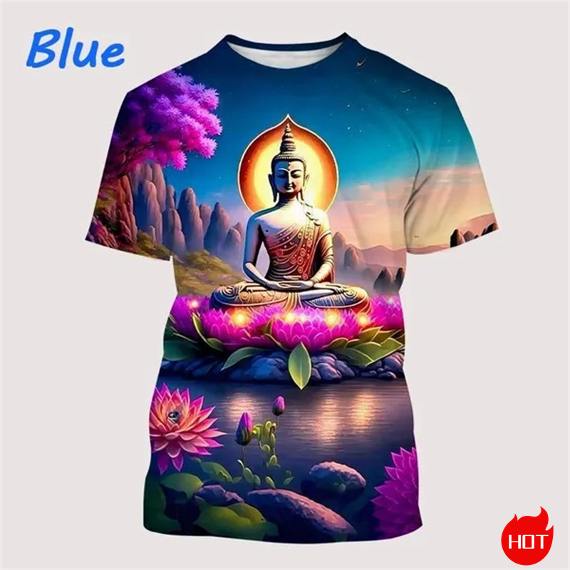 Harajuku 3D Print Buddha Shaky – Summer Clothing India recenzja i cena