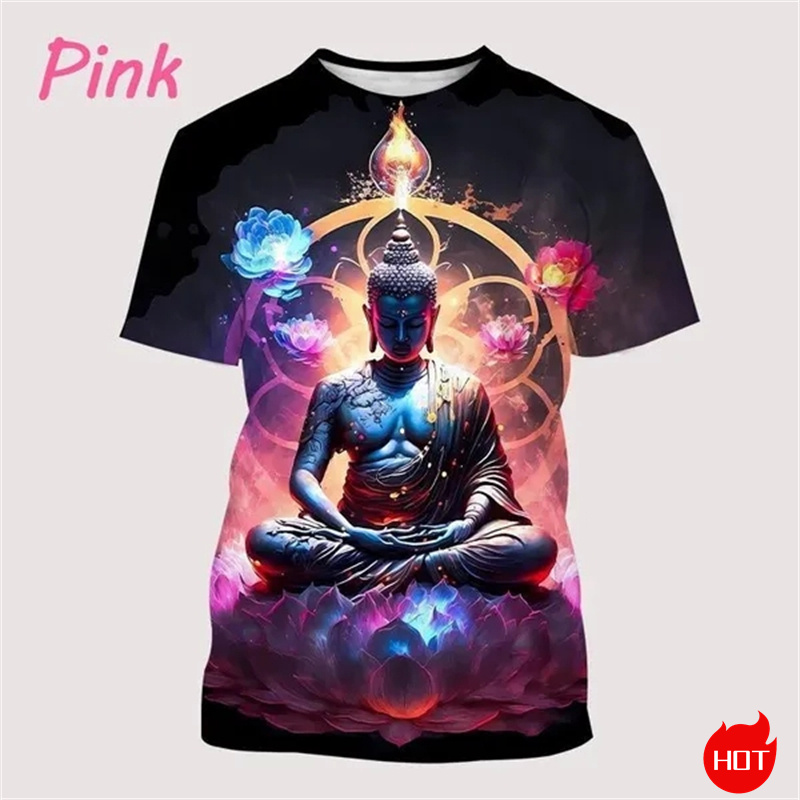 Harajuku 3D Print Buddha Shaky – Summer Clothing India recenzja i cena