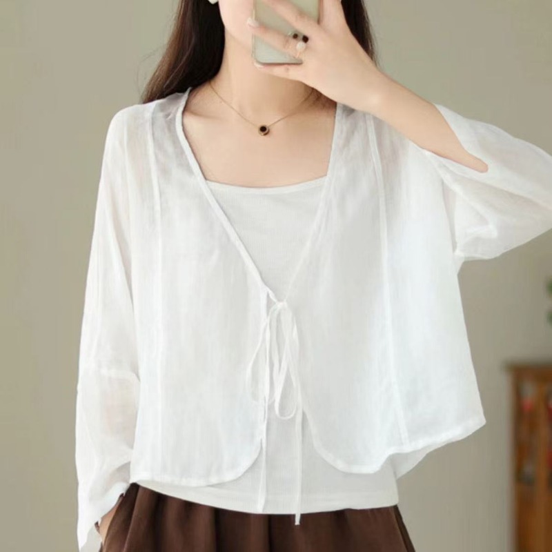Damski, cienki kardigan w styl – Tie Front Shirt recenzja i cena