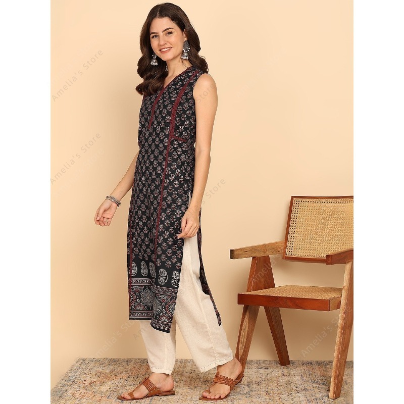 Damska czarno-zielona bawełnia – Summer Clothing India recenzja i cena
