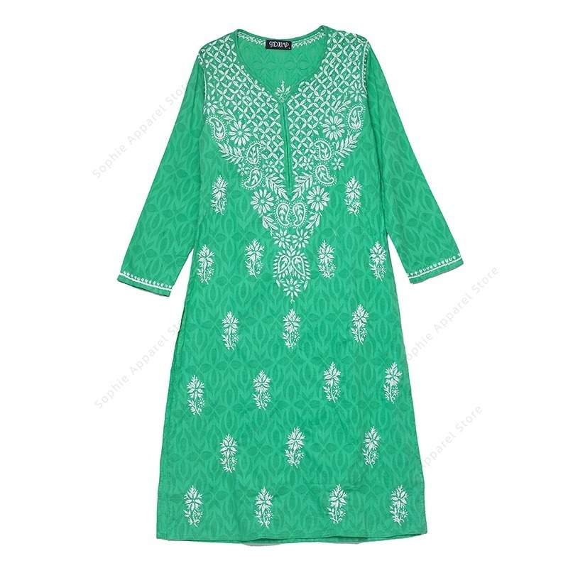 Damska haftowana Kurti indyjsk – Summer Clothing India recenzja i cena