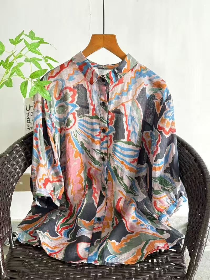Koszula damska z czystej ramii – Summer Clothing In Japan recenzja i cena