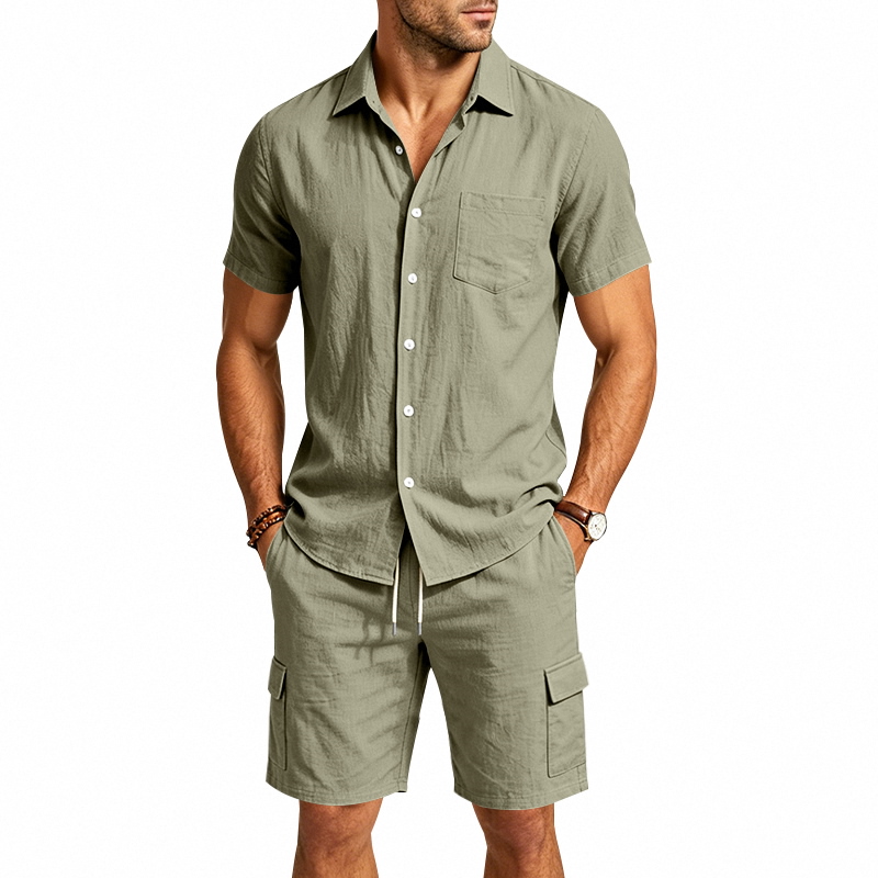 Męski letni lniany dwuczęściow – Summer Clothes recenzja i cena