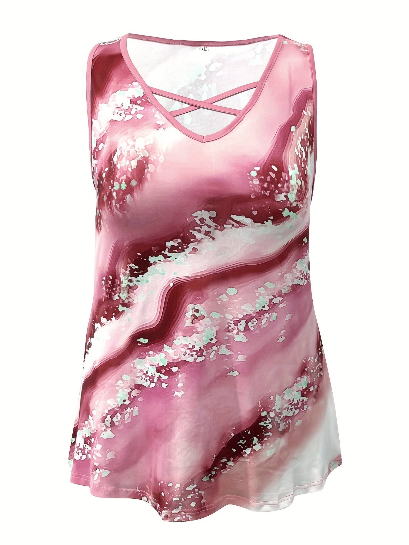 Plus Size Marble Print Tank To – Tank Top Breathable recenzja i cena