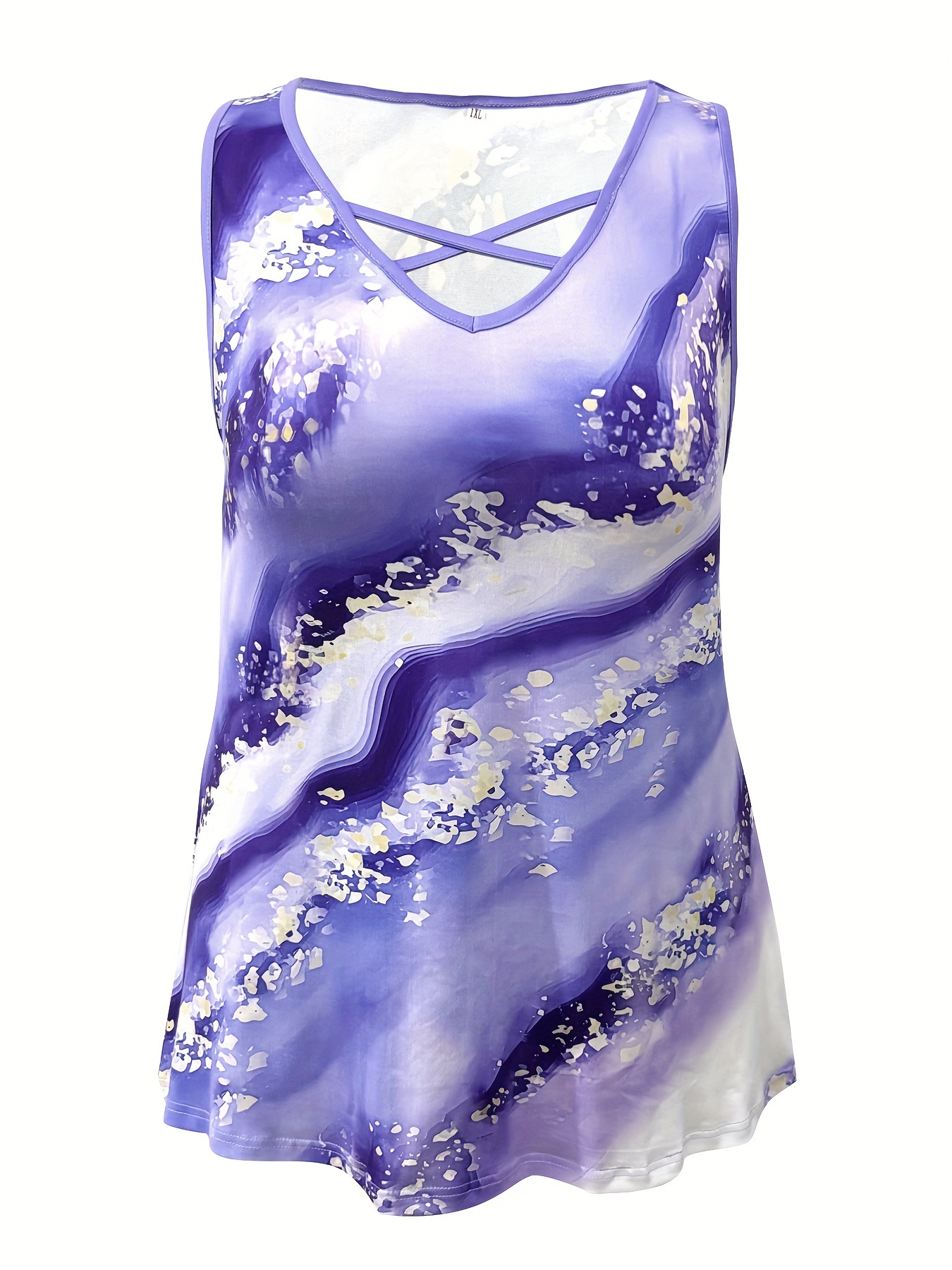 Plus Size Marble Print Tank To – Tank Top Breathable recenzja i cena